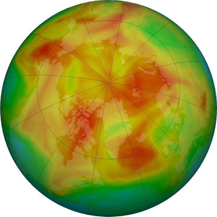 Arctic ozone map for 12 April 2025